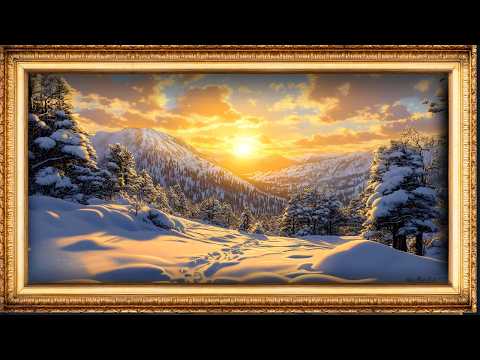 Winter Serenity: Animated Snowy Landscapes with Sunlight and Birds in Motion | Art TV | 4K ❄️