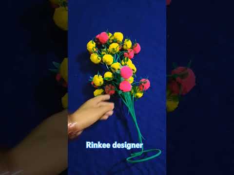 woolen se banaye flower and guldasta #shortsvideo #viralvideo #rinkee#designer