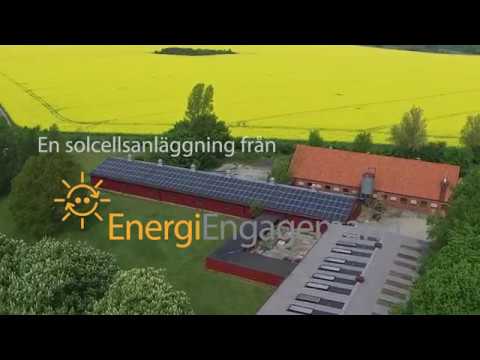 Solcellsanläggning på Övrabyborgs Gård på Österlen i Skåne