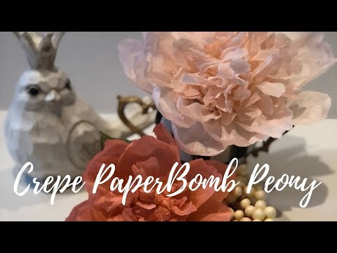How to make easy Crepe Paper Bomb Lush Peony DIY