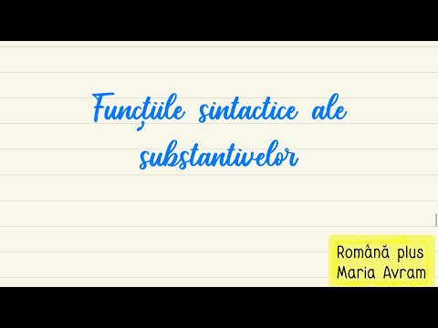 Funcțiile sintactice ale substantivelor