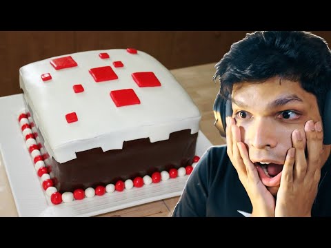 i made a Minecraft Cake in Real Life!