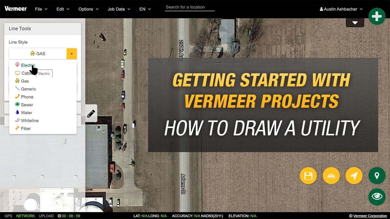 Drawing a utility in Vermeer Projects