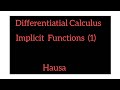 Differentiation Of Implicit Functions Da Hausa 1