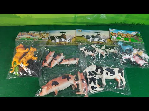 Zoo Animals figure Unboxing and Review #toyfarmplay fazendinha