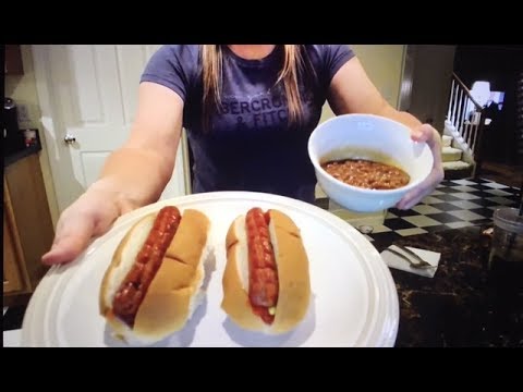 Eating Hebrew National Beef Hot Dogs And BUSH'S Baked...