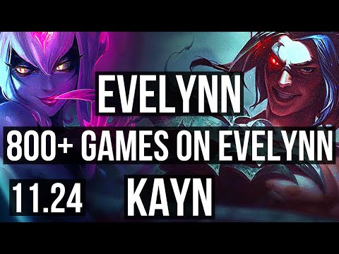 EVE vs KAYN (JNG) | 8/0/5, 6 solo kills, 800+ games, Legendary | NA Master | 11.24