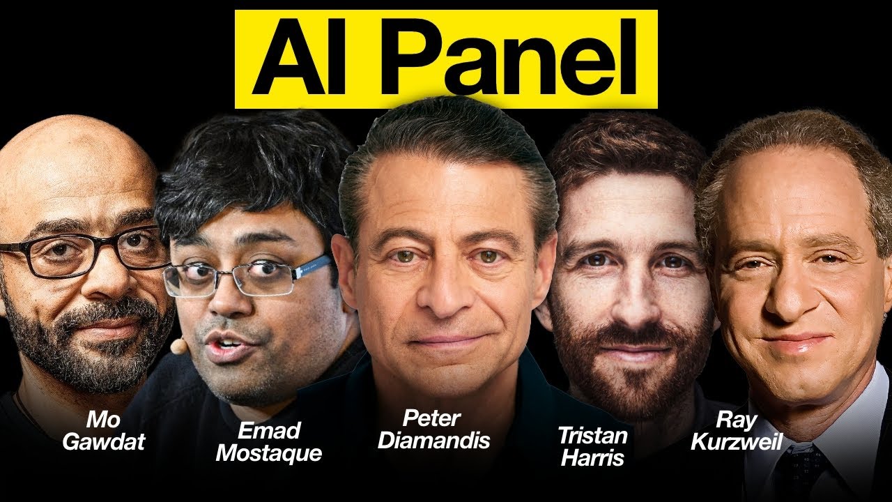 AI Panel Discussion W/ Emad Mostaque, Ray Kurzweil, Mo Gawdat & Tristan Harris | EP #96