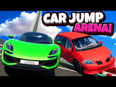 Jumping The FASTEST CARS in The NEW Car Jump Arena 2023 in BeamNG Drive Mods!