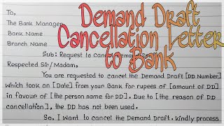 Demand Draft Cancellation Letter to Bank