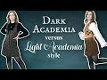 Dark Academia vs Light Academia style aesthetic comparison | fall academia outfit ideas
