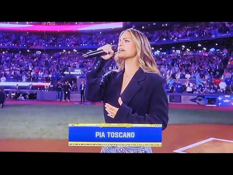 PIA TOSCANO: NATIONAL ANTHEM: MLB WORLD SERIES 2025 GAME 7: LOS ANGELES DODGERS VS TORONTO BLUE JAYS