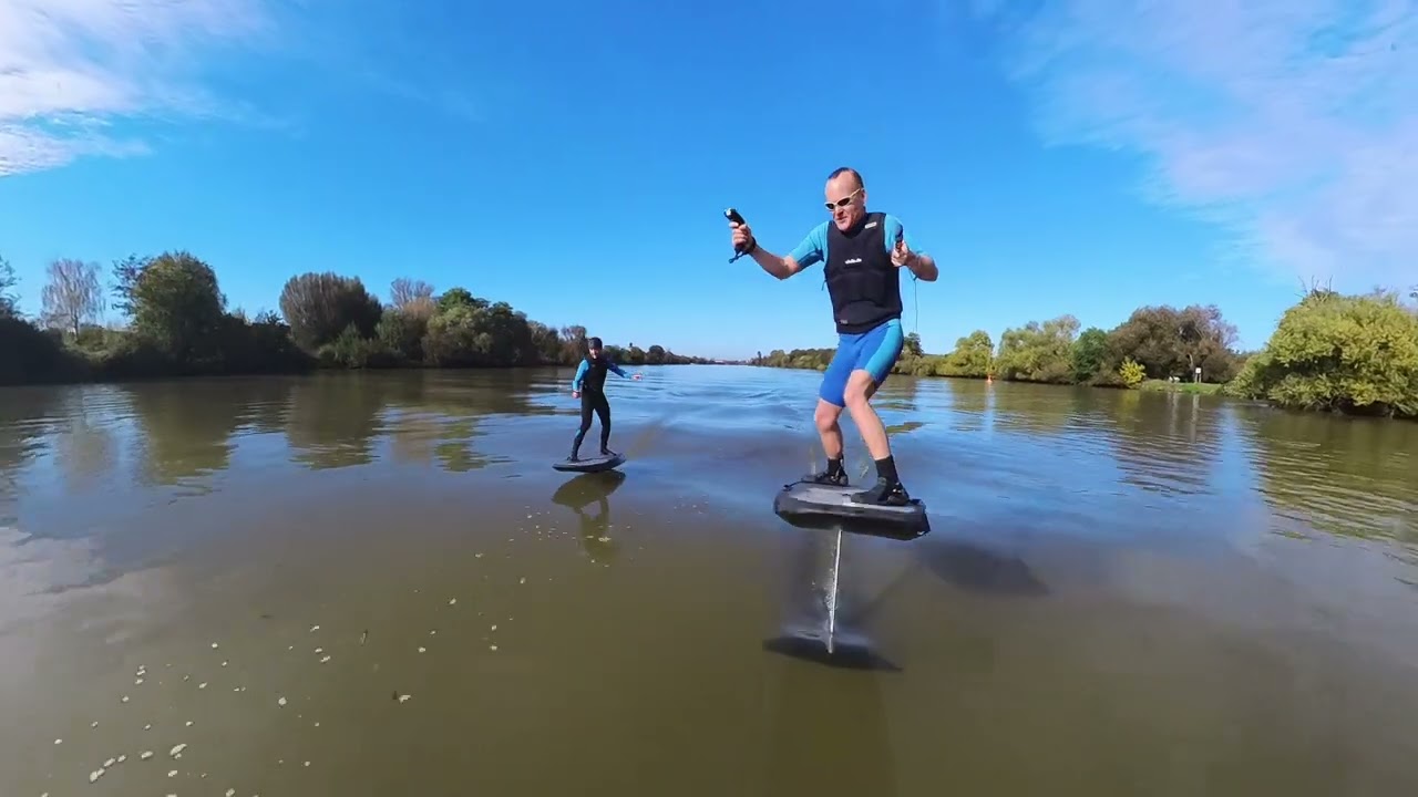 efoil Neckar Tour am Kanal Mannheim nach Edingen