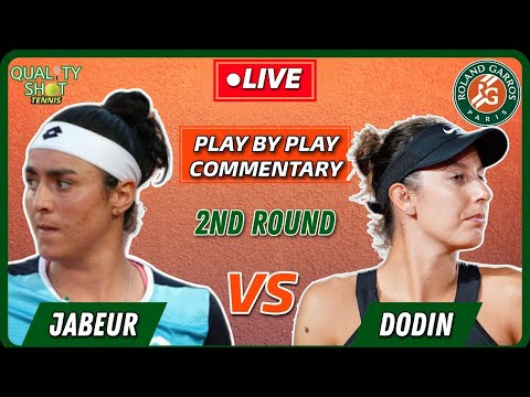 🎾JABEUR vs DODIN | WTA Roland Garros 2023 | LIVE Tennis Play-by-Play Stream | French Open 2023