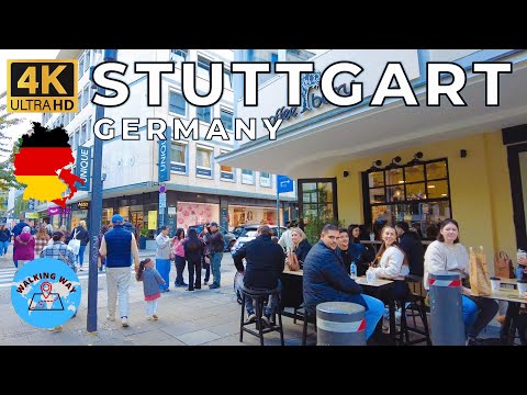 Stuttgart, Germany Walking Tour - Halloween week in Germany - 4K 60fps