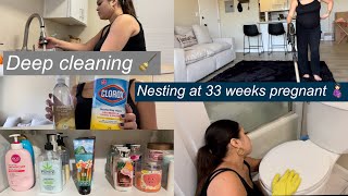 CLEAN WITH ME 🧽 | 33 WEEKS PREGNANT/NESTING FOR BABY 🍼