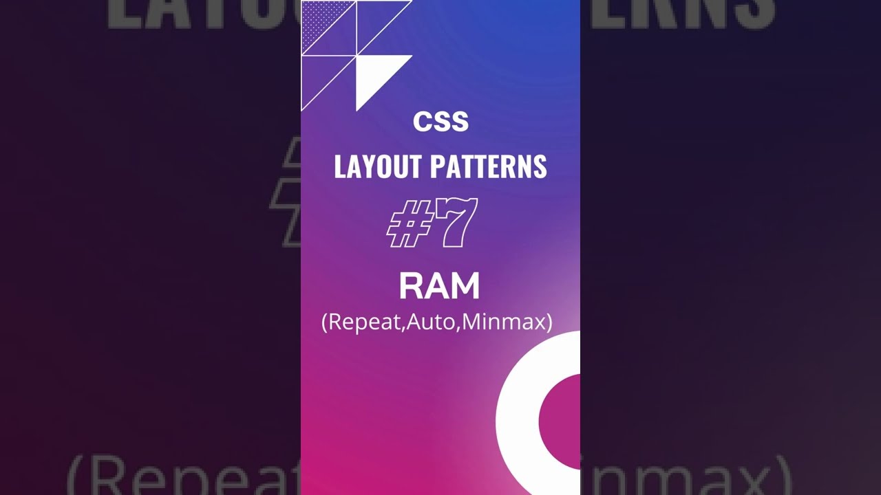 CSS Layout Patterns - RAM [Repeat, Auto, Minmax]