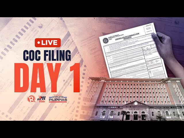 WATCH: Filing of certificates of candidacy for national positions – October 1 to 8