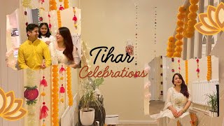 Tihar Celebration with Parents in Uk | diy decoration| delicious foods | fireworks | Tihar