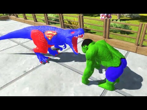SUPERMAN T REX DEATH CLIMB - Animal Revolt Battle Simulator #arbs