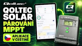 *Qoltec 53660 MPPT solární regulátor 10A | Ovládání přes Bluetooth aplikaci v mobilu | 12V / 24V | LCD | AGM / GEL / LiFePO₄