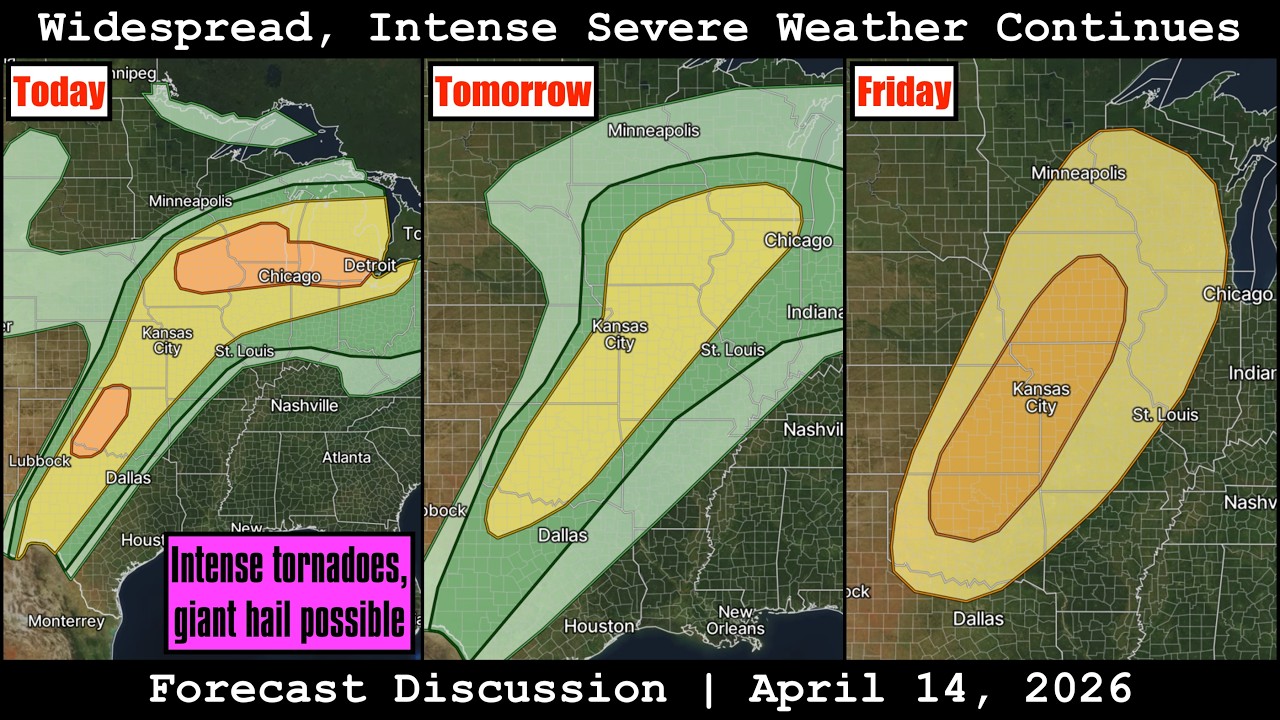 Forecast Discussion - April 14, 2026 - Widespread, Intense Severe Weather Continues
