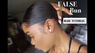 How to apply fake bun with jumbo braiding hair