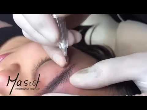 Use R1 needle to make perfect hair strokes-Mastor digital micropigmentation machine.