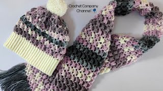 كروشيه كوفيه / سكارف طقم بناتى  _ Crochet Scarf