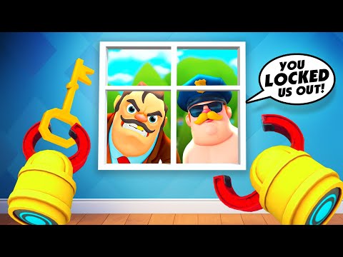 I Used Secret Tricks To LOCK The Gangster Outside Forever! - Little Thief VR