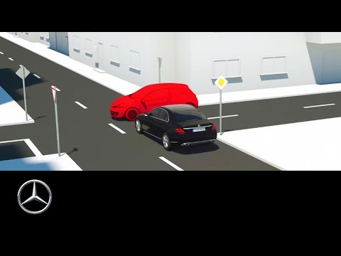 Part of a video titled Mercedes-Benz Active Braking Assist: Driving Assistance Package