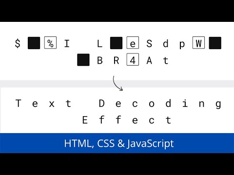 Text Decoding Effect Html5 Css3 Javascript