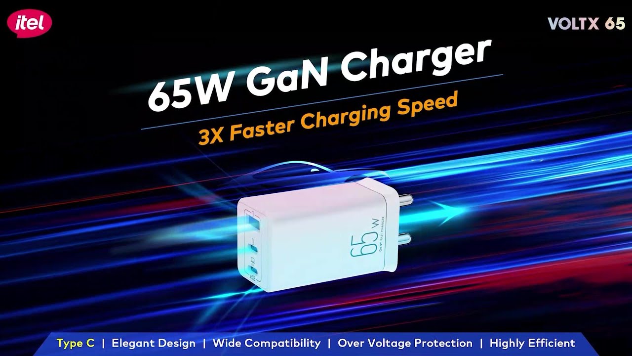 Power your gadgets with itel VoltX 65 GaN charger | 65W Fast Charging
