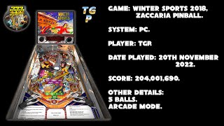 Winter Sports 2018 - Zaccaria Pinball - Arcade mode, 5 balls - 204,001,690 points.