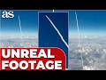 BRITISH AIRWAYS FLIGHT Captures IRANIAN MISSILE LAUNCH At CRUSING ALTITUDE