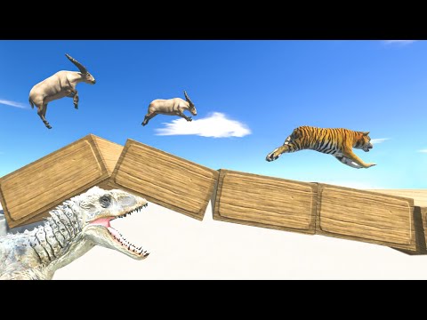 Who Can Cross the Indominux Rex Bridge - Animal Revolt Battle Simulator