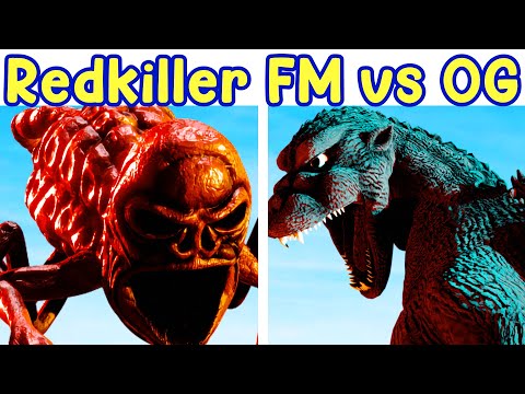 FNF RED vs GODZILLA REDKILLER (Remaster Fanmade vs Official)