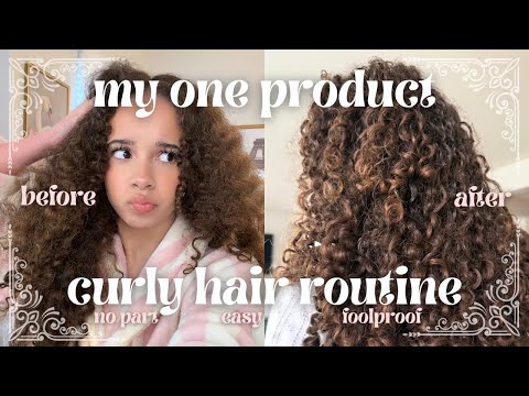 MY FOOLPROOF ONE-PRODUCT CURLY HAIR ROUTINE ✨ *no part* *easy!*
