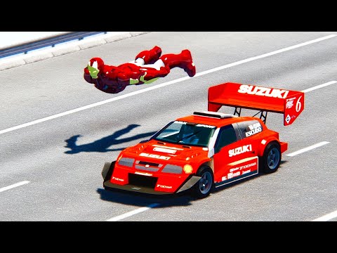 Suzuki Escudo Pikes Peak vs Iron Man Mark 46 at Drag Race 20 KM