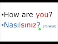 Turkish Lessons 2. How to say How are you? in Turkish