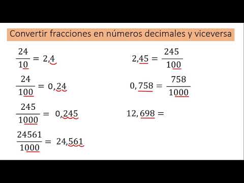 Convert fractions to decimal numbers and vice versa