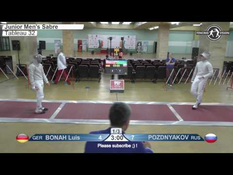 FE M S Individual Juniors Plovdiv BUL ZC Europe 2017 T32 03 red BONAH GER vs POZDNIAKOV RUS
