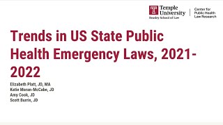 AJPH Video Abstract: Trends in US State Public Health Emergency Laws, 2021–2022