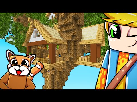 CONSTRUÍMOS A CASA NA ÁRVORE DO KIWI NO MINECRAFT !
