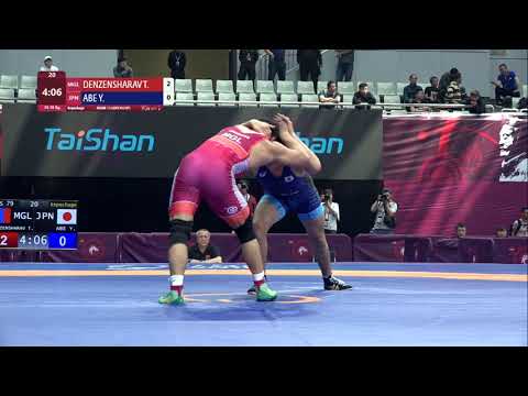 Repechage FS - 79 kg: T. DENZENSHARAV (MGL) v. Y. ABE (JPN)