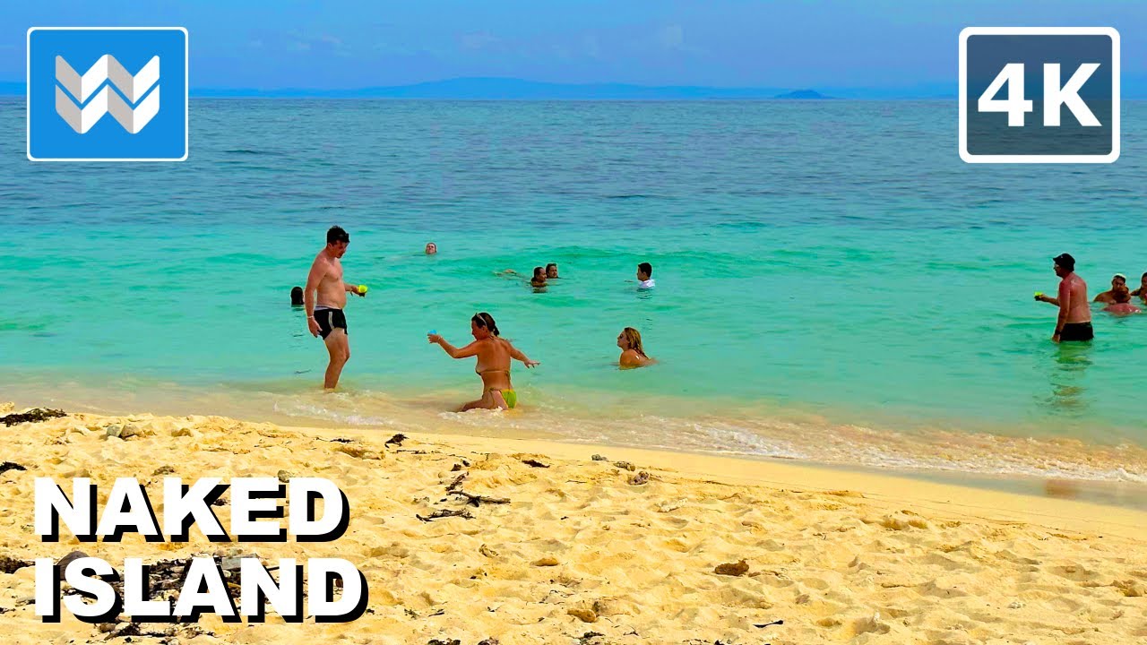 Experience a walking tour through Naked Island's beach.