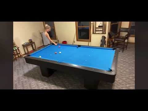 Practicing the tough shots and chomping on bubble gum like no one is watching!  🤣