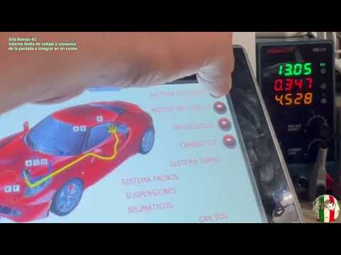 Alfa Romeo 4C verifico si admite la pantalla los 13VDC y el limite de consumo.