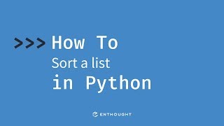 How to sort a list in Python