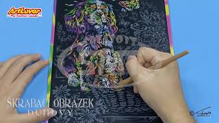 Škrabací obrázek - duhový - Kočky